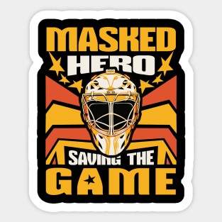 Masked Hero Game-Saving Hockey Sticker